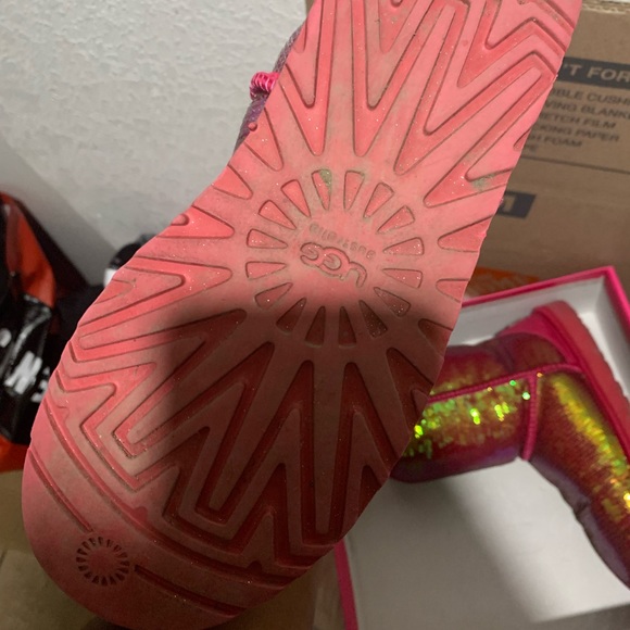Pink sequin ugg boots Size 8